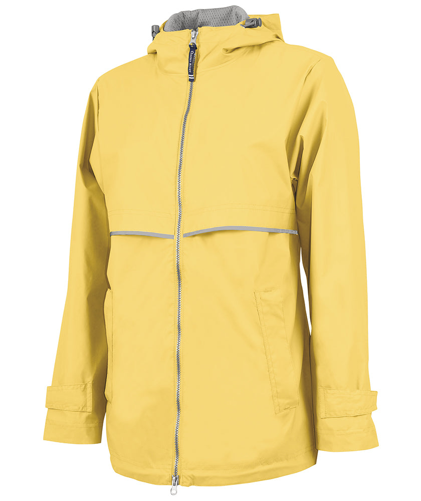 Monogrammed Yellow Women's New Englander Rain Jacket