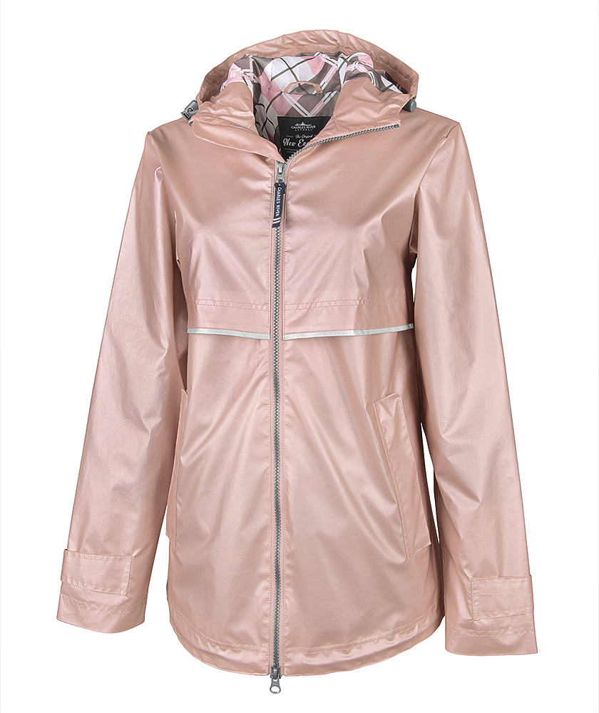 Monogrammed Rose Gold Women's New Englander Rain Jacket