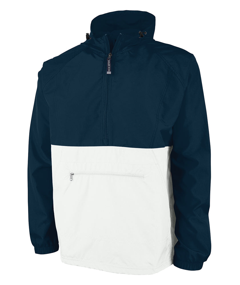 Monogrammed Adult Color Block Pack-N-Go Lightweight Pullover Rain Jacket By Charles River Apparel