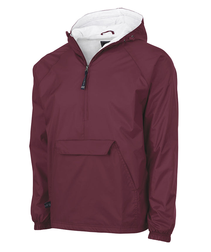 Monogrammed Maroon Pullover Rain Jacket by Charles River Apparel 9905