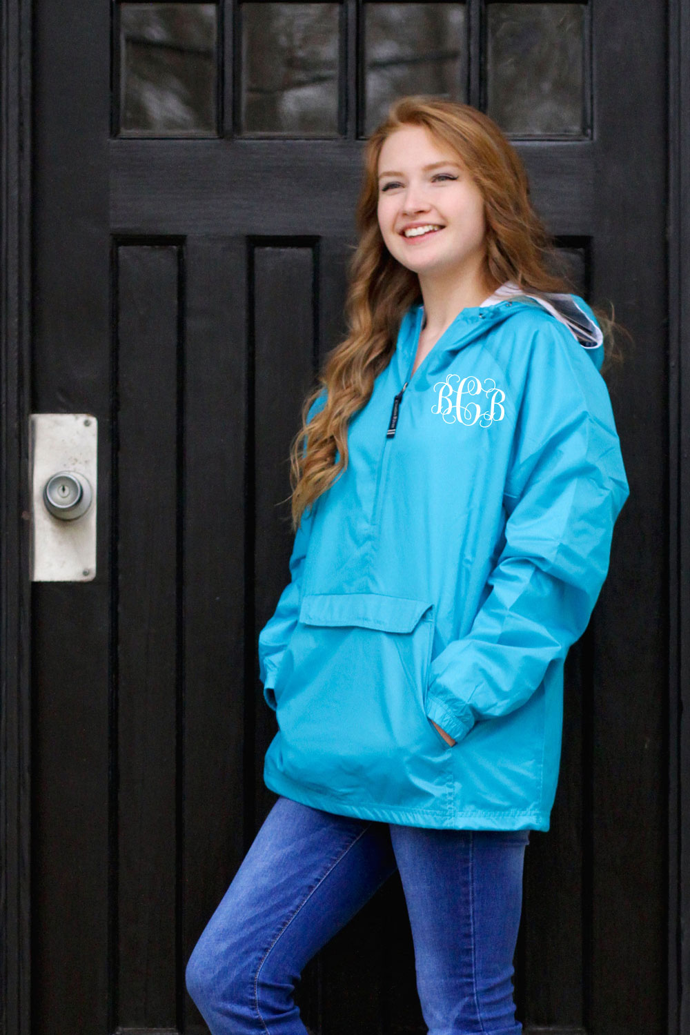 Monogrammed Marine Blue Adult Classic Solid Pullover
