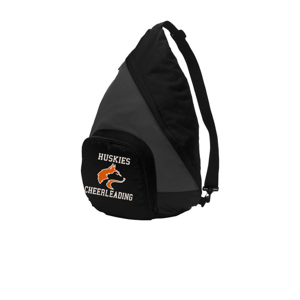 Custom Huskies Cheer Bag - Gray Sling Backpack
