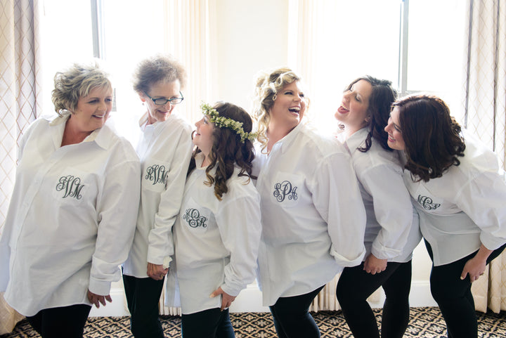 oversized dress shirts for bridesmaids Bridesmaid Oversized Shirts Getting Ready