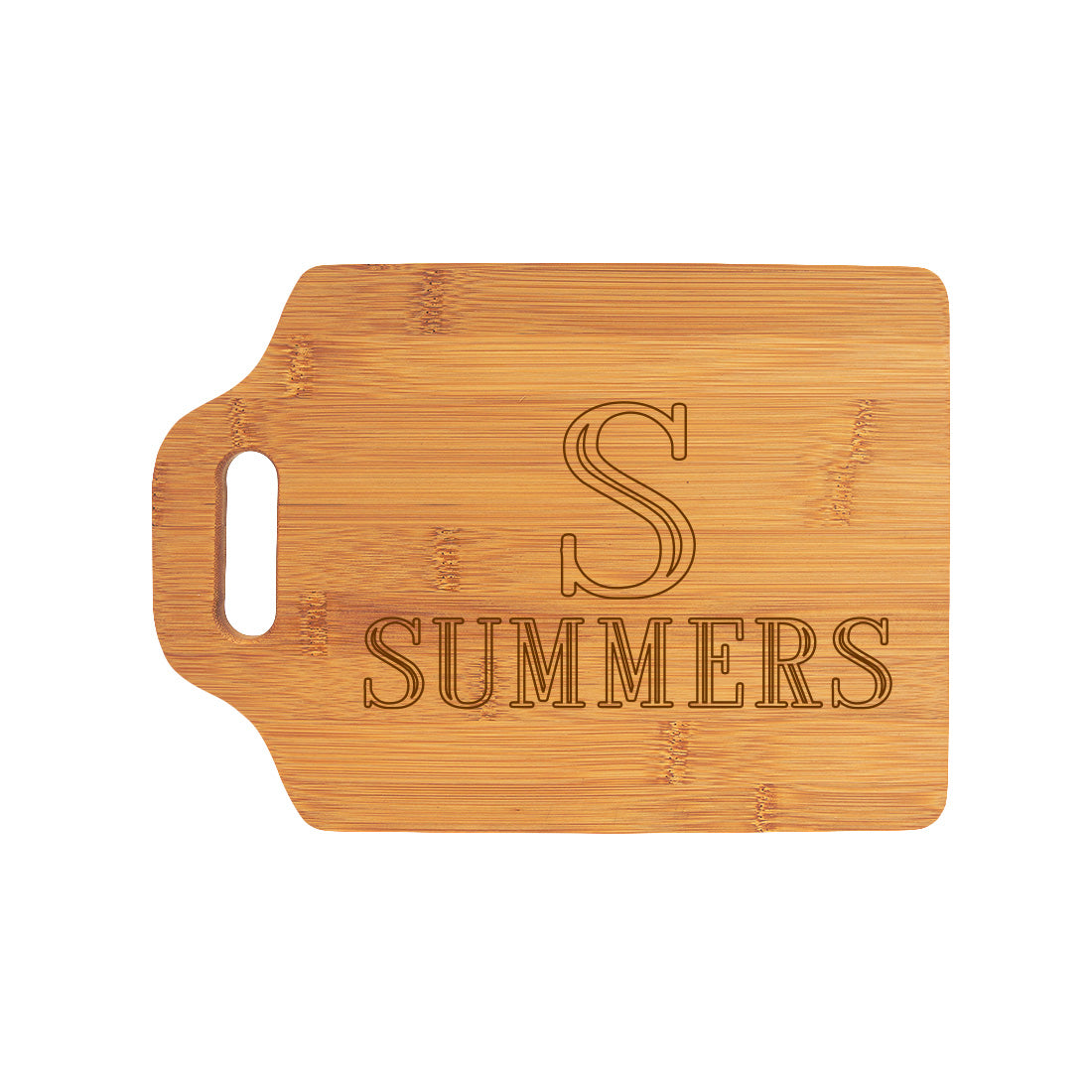 Monogrammed Wood Cutting Board - Single Initial Name Design