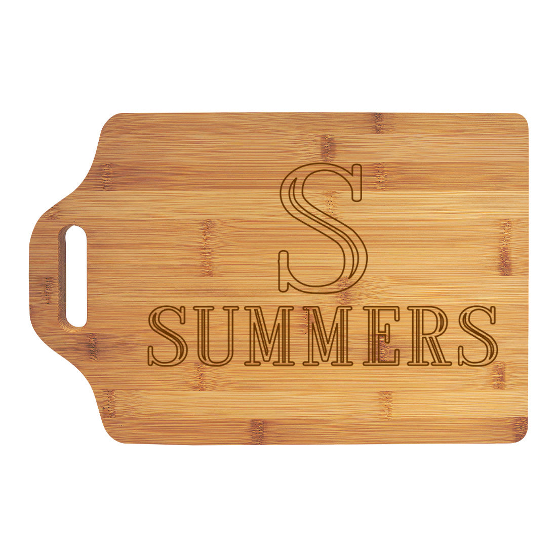 Monogrammed Wood Cutting Board - Single Initial Name Design