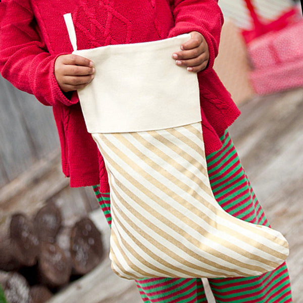 Personalized Classic Gold Stripe Stocking