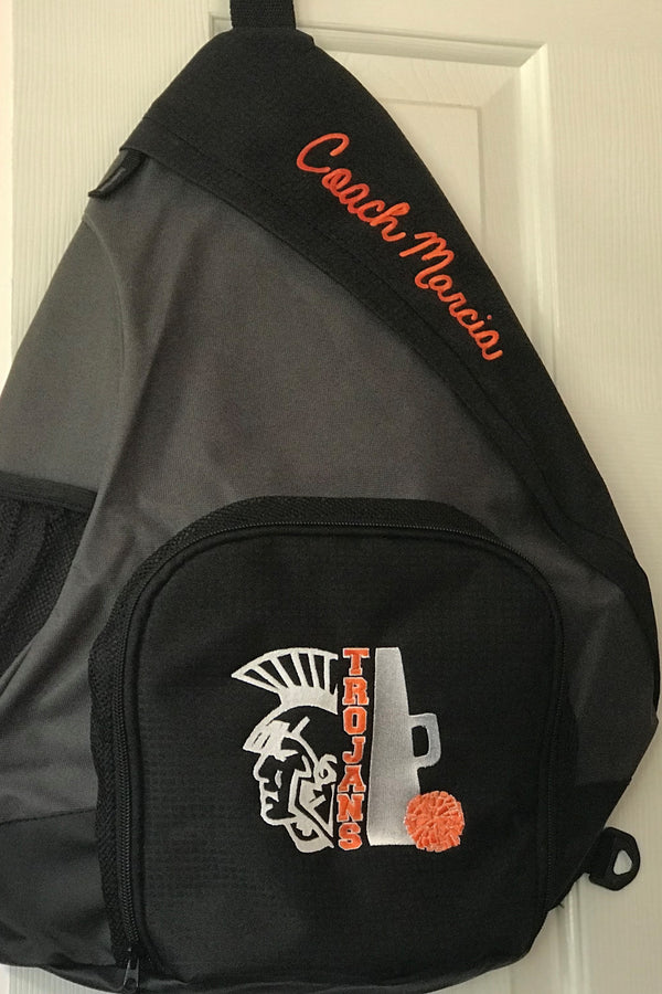 Custom Cheer Bag - Gray Sling Backpack