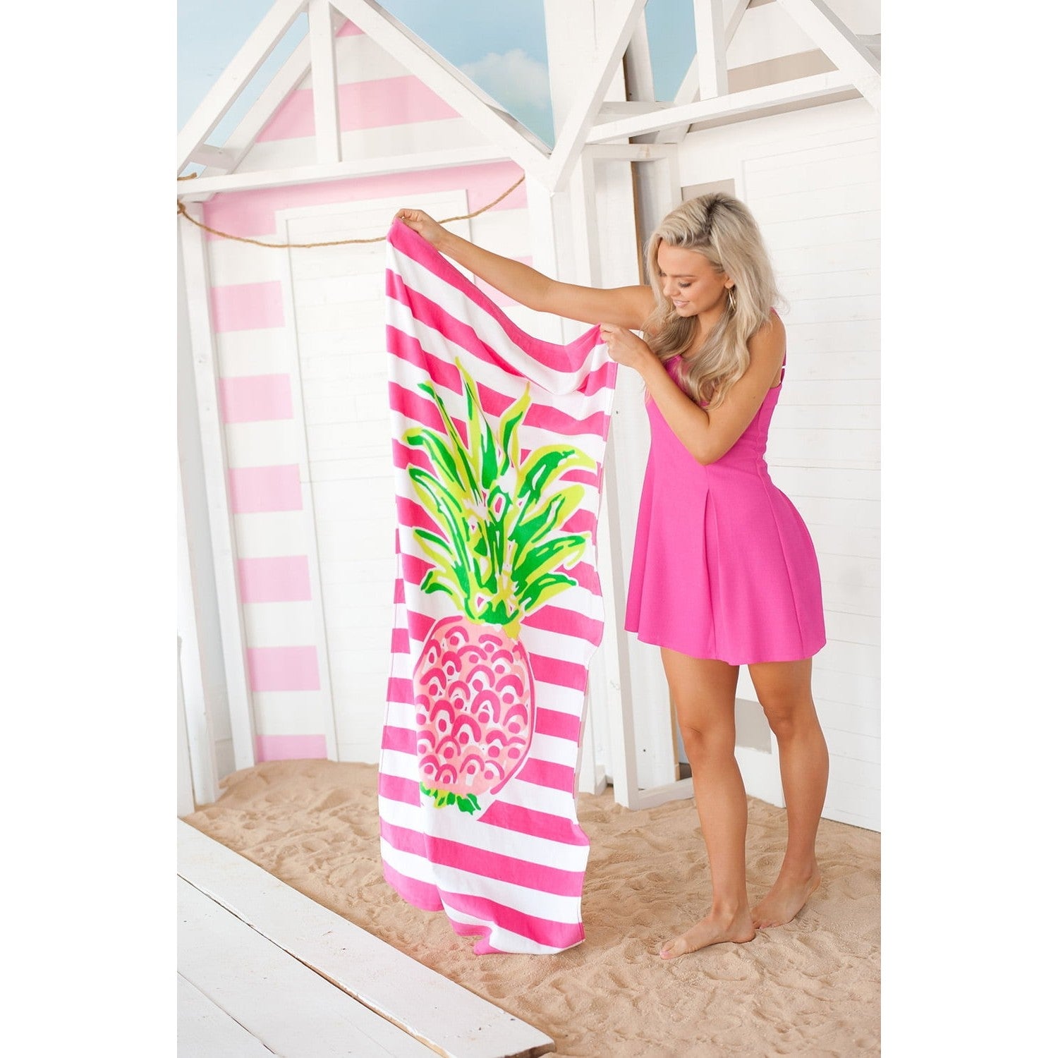 Pineapple Stripe Beach Towel