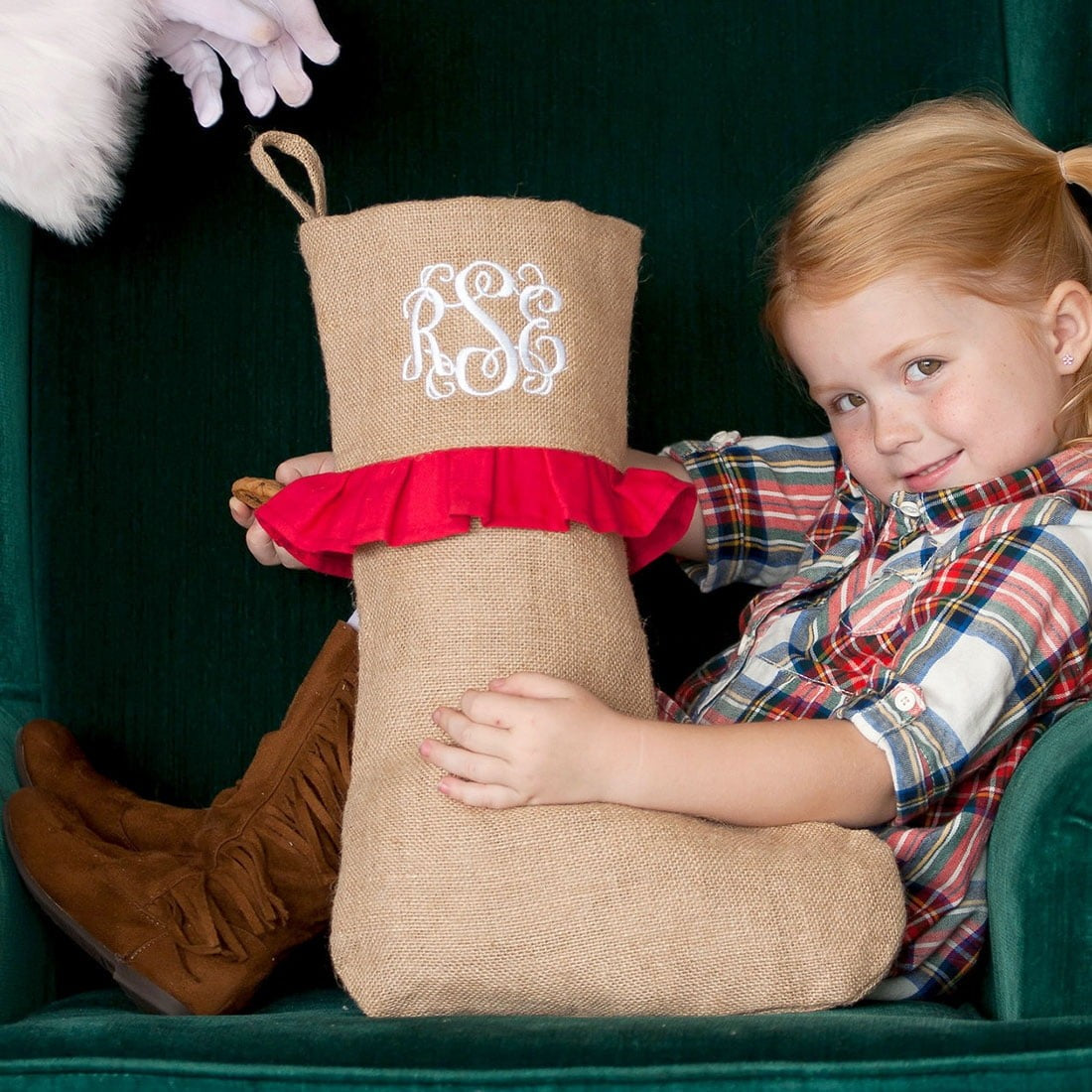 Personalized Red Ruffle Stocking
