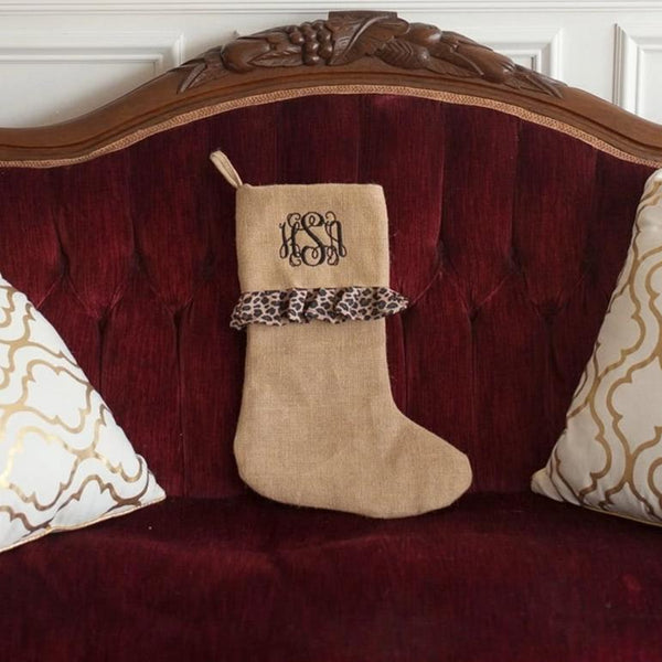 Personalized Leopard Ruffle Stocking