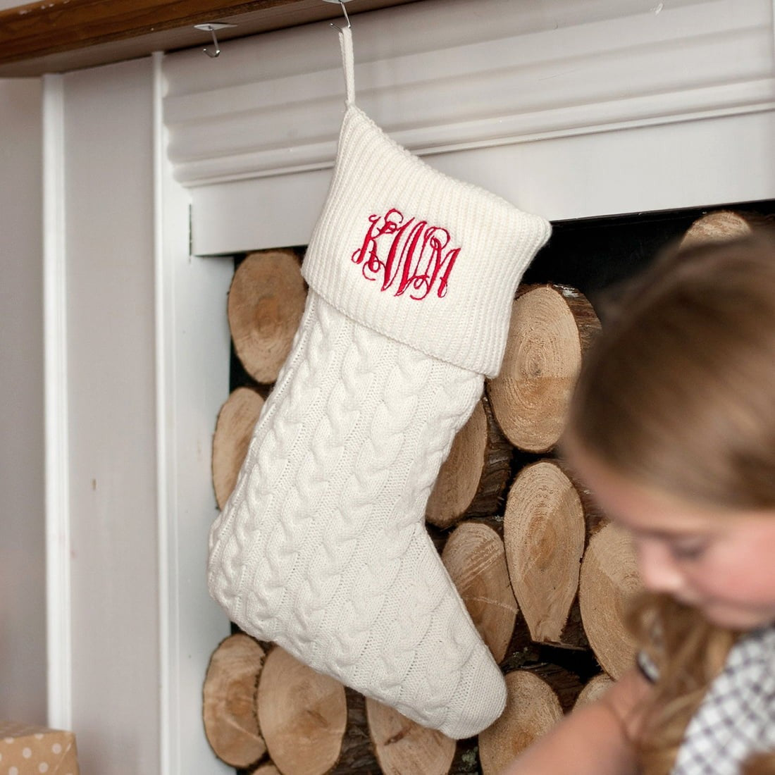 Personalized Creme Knit Stocking