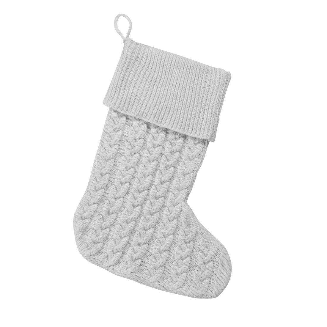 Personalized Grey Cable Knit Stocking