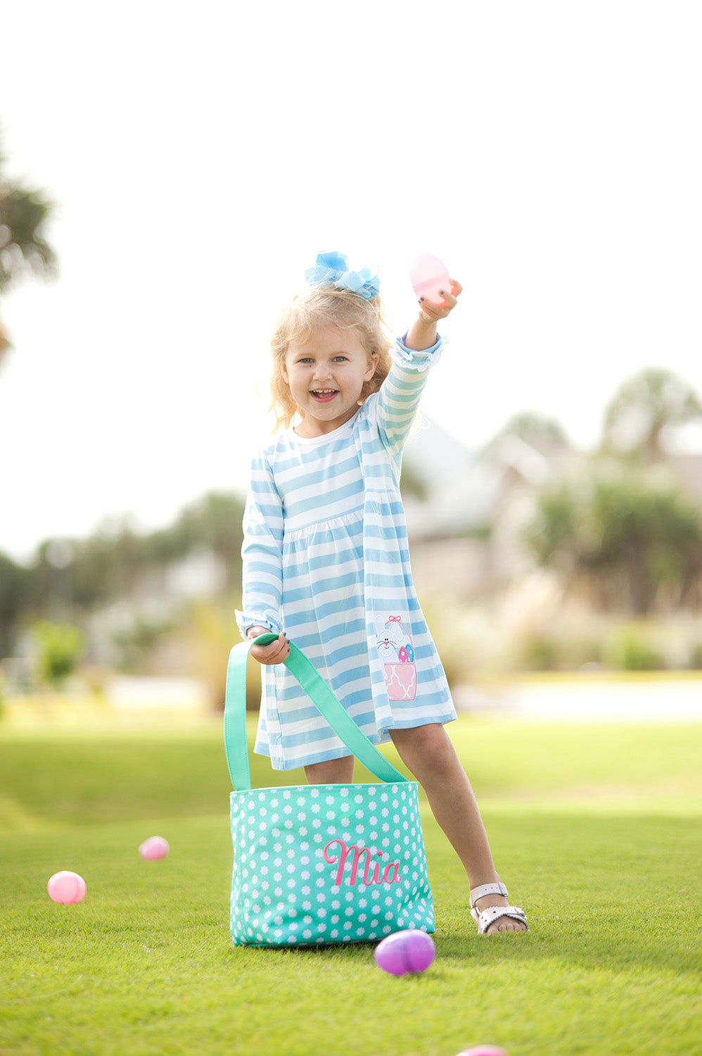 Monogrammed Hadley Bloom Easter Bucket
