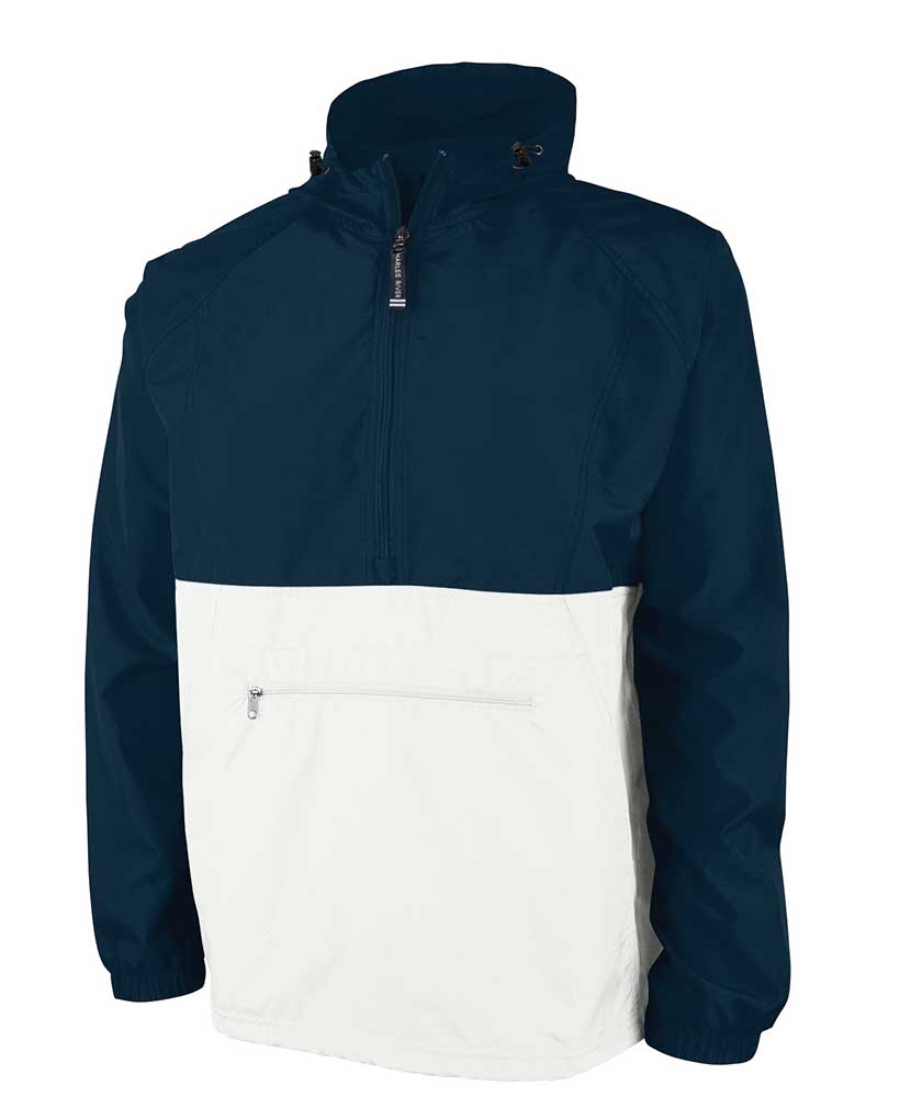 White pullover rain on sale jacket