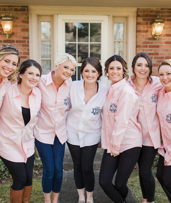 Light Pink Wedding Day Getting Ready Shirt