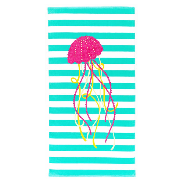 Jelly Fish Stripe Beach Towel