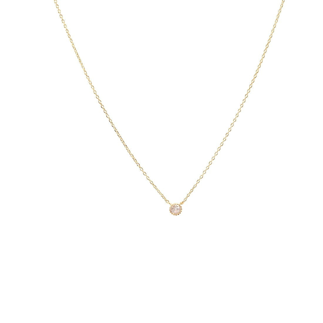 Gold CZ Thank You Necklace