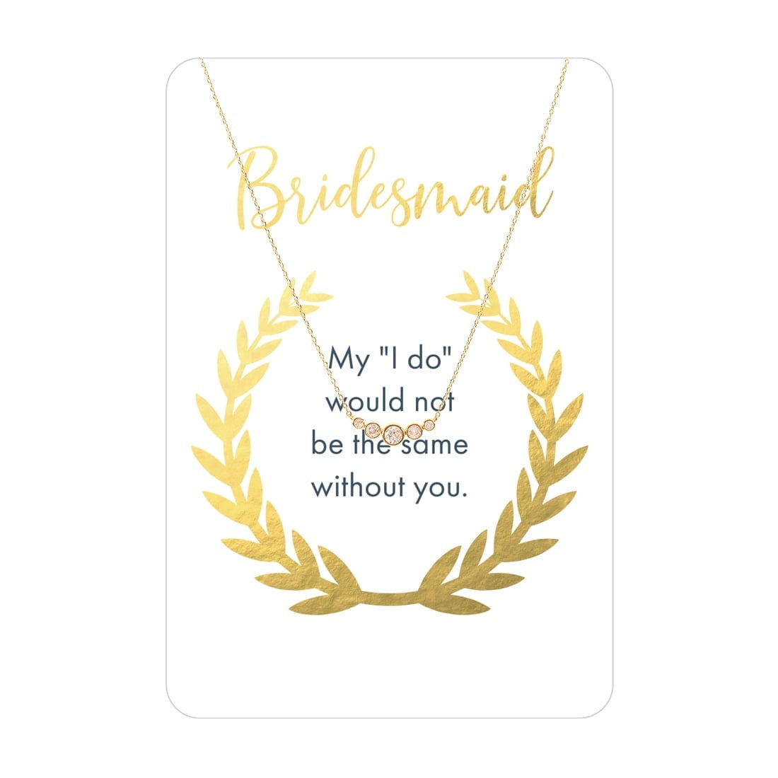 Buy Gold Five Stone CZ Bridesmaid Necklace