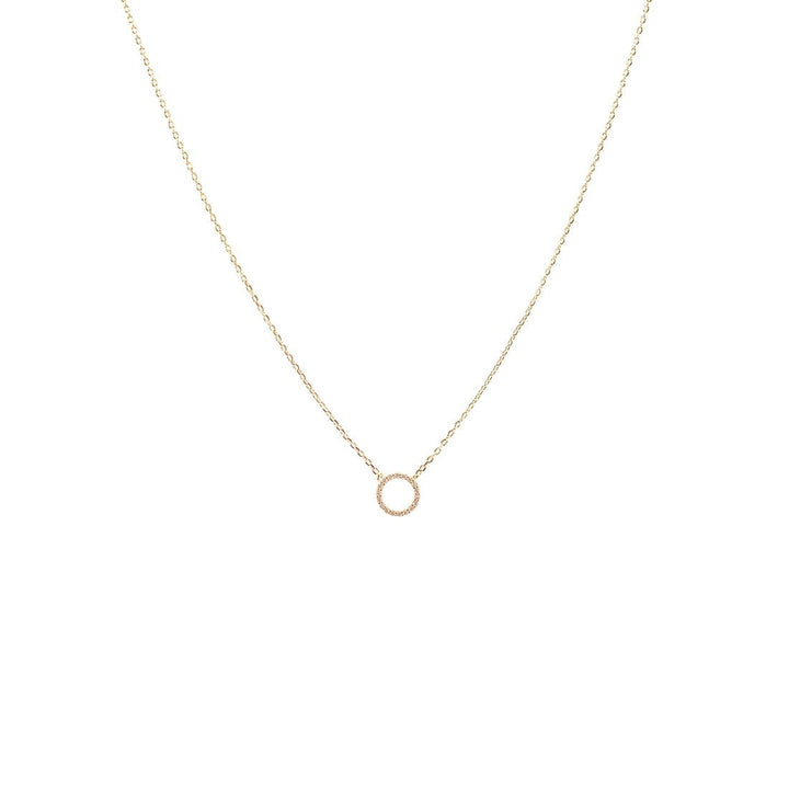 Gold Circle CZ Mother Of The Groom Necklace