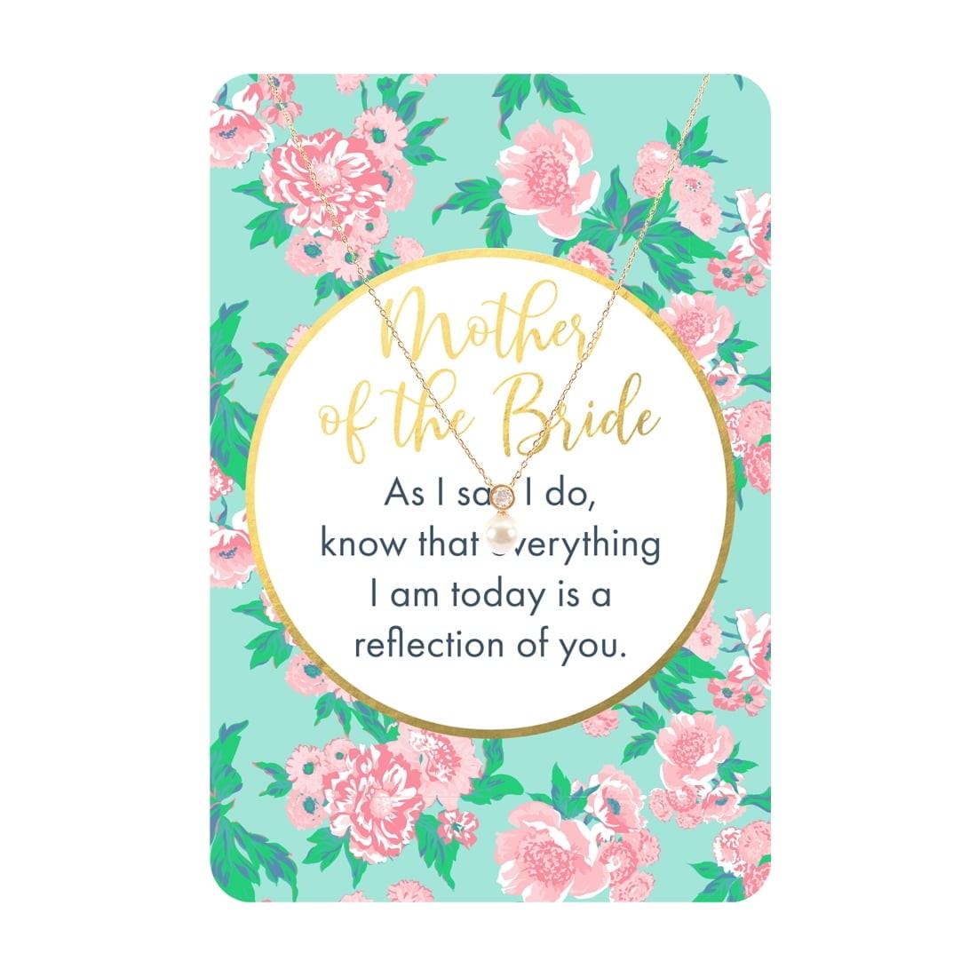 Buy Gold Pearl CZ Mother Of The Bride Necklace Card